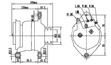 瀛风供应金笛发电机型号：BXF2080W54 适用日立EX120-5 五十铃4BD1额定电压(V)：28
